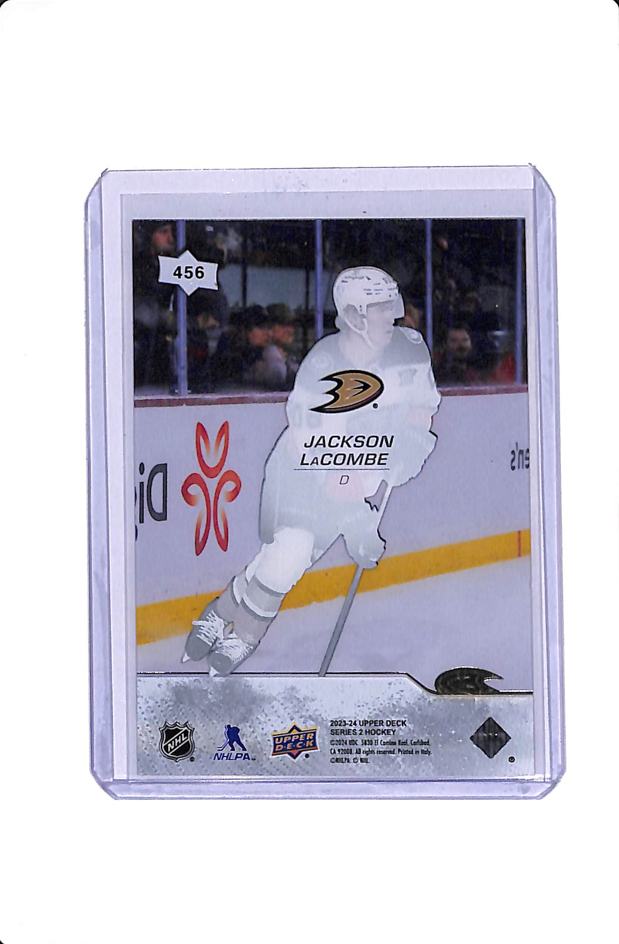 2023-24 UPPER DECK SERIES 2 JACKSON LACOMBE CLEAR CUT YOUNG GUNS #456