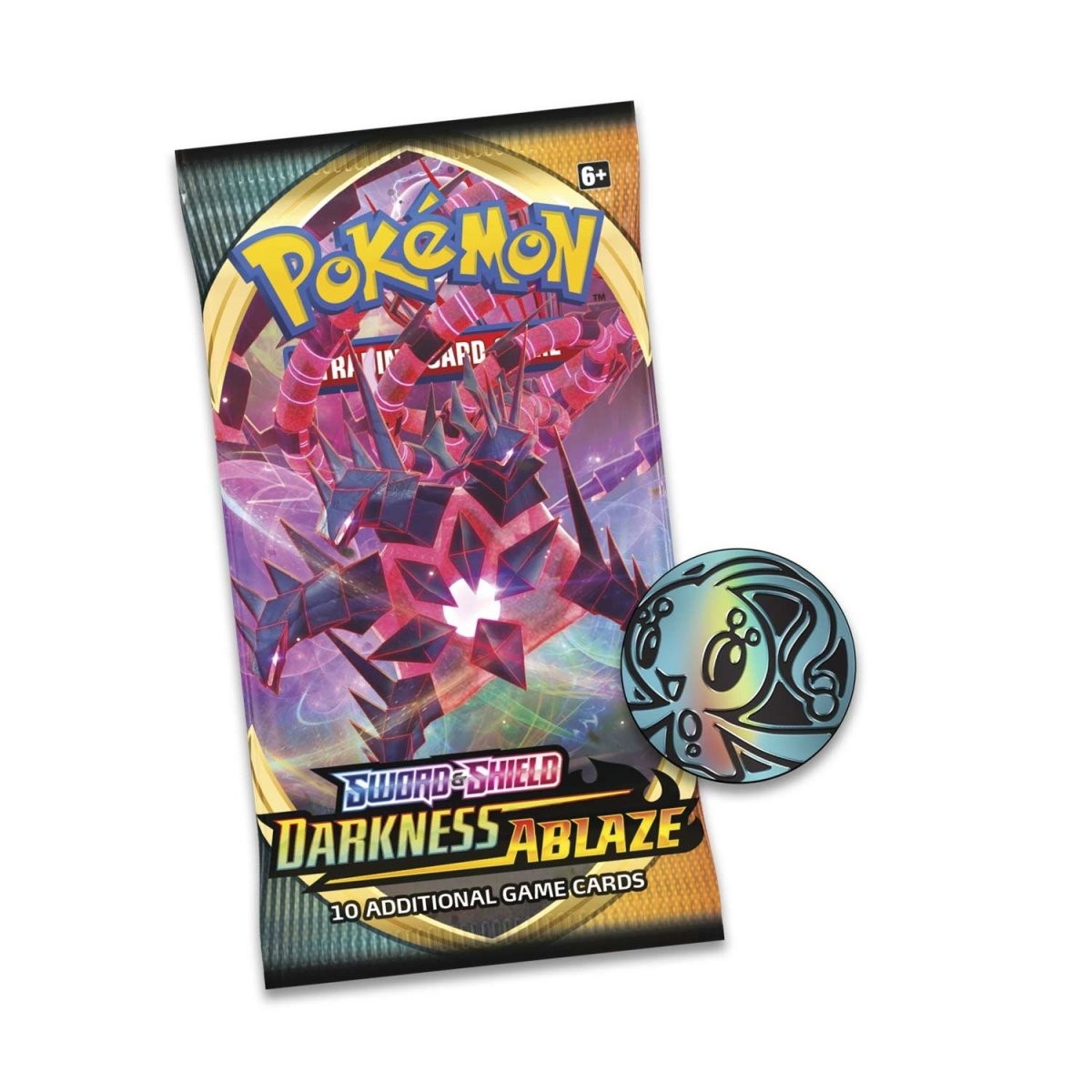Sword & Shield-Darkness Ablaze 3 Booster Packs, Coin & Eevee Promo Card
