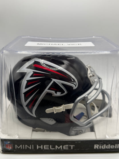 Michael Vick Signed Mini Riddell Helmet (Speed) Beckett COA