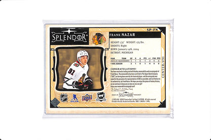 2024-25 UPPER DECK THE CUP FRANK NAZAR SPLENDOR ROOKIE PATCH AUTO /36 #SP-FN