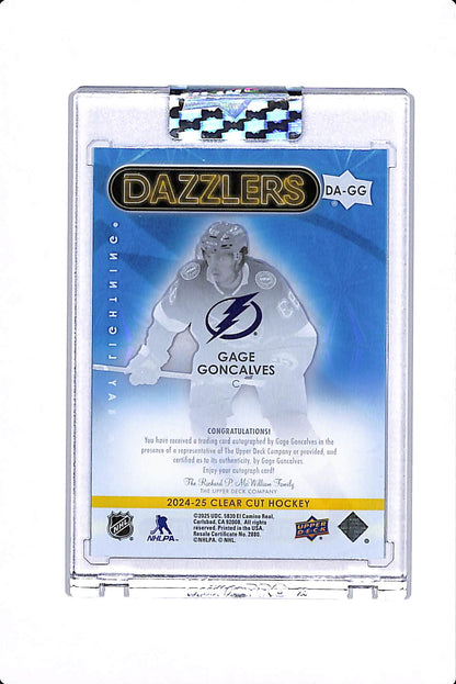 2024-25 UPPER DECK CLEAR CUT GAGE GONCALVES DAZZLERS ROOKIE AUTO #DA-GG