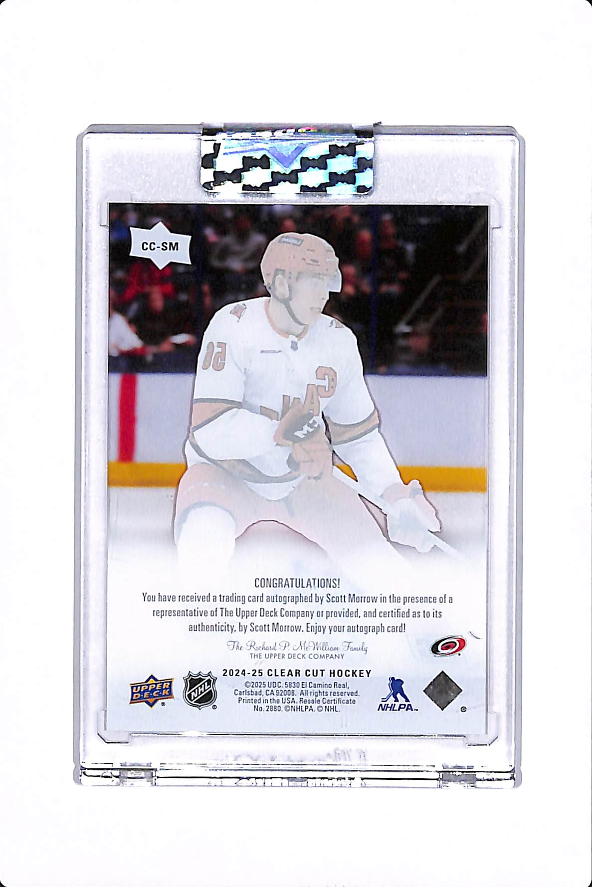 2024-25 UPPER DECK CLEAR CUT SCOTT MORROW ROOKIE AUTO #CC-SM