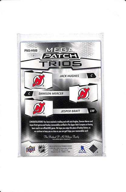2022-23 UPPER DECK PREMIER MEGA PATCH HUGHES/MERCER/BRATT /15 #PM3-HHM