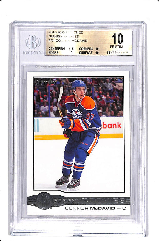 2015-16 O-PEE-CHEE GLOSSY ROOKIES CONNOR MCDAVID BGS 10 #R1