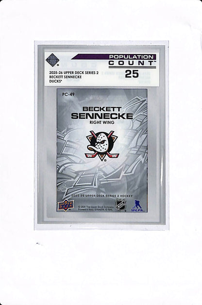 2025-26 UPPER DECK SERIES TWO BECKET SENNECKE POPULATION COUNT 25 #PC-49