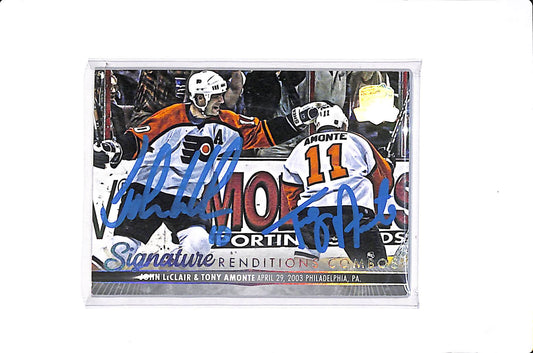 2023-24 UPPER DECK THE CUP SIGNATURE RENDITIONS COMBO LeCLAIR/AMONTE #SR2-LA