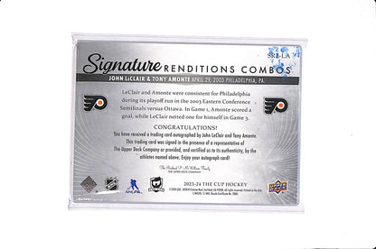 2023-24 UPPER DECK THE CUP SIGNATURE RENDITIONS COMBO LeCLAIR/AMONTE #SR2-LA