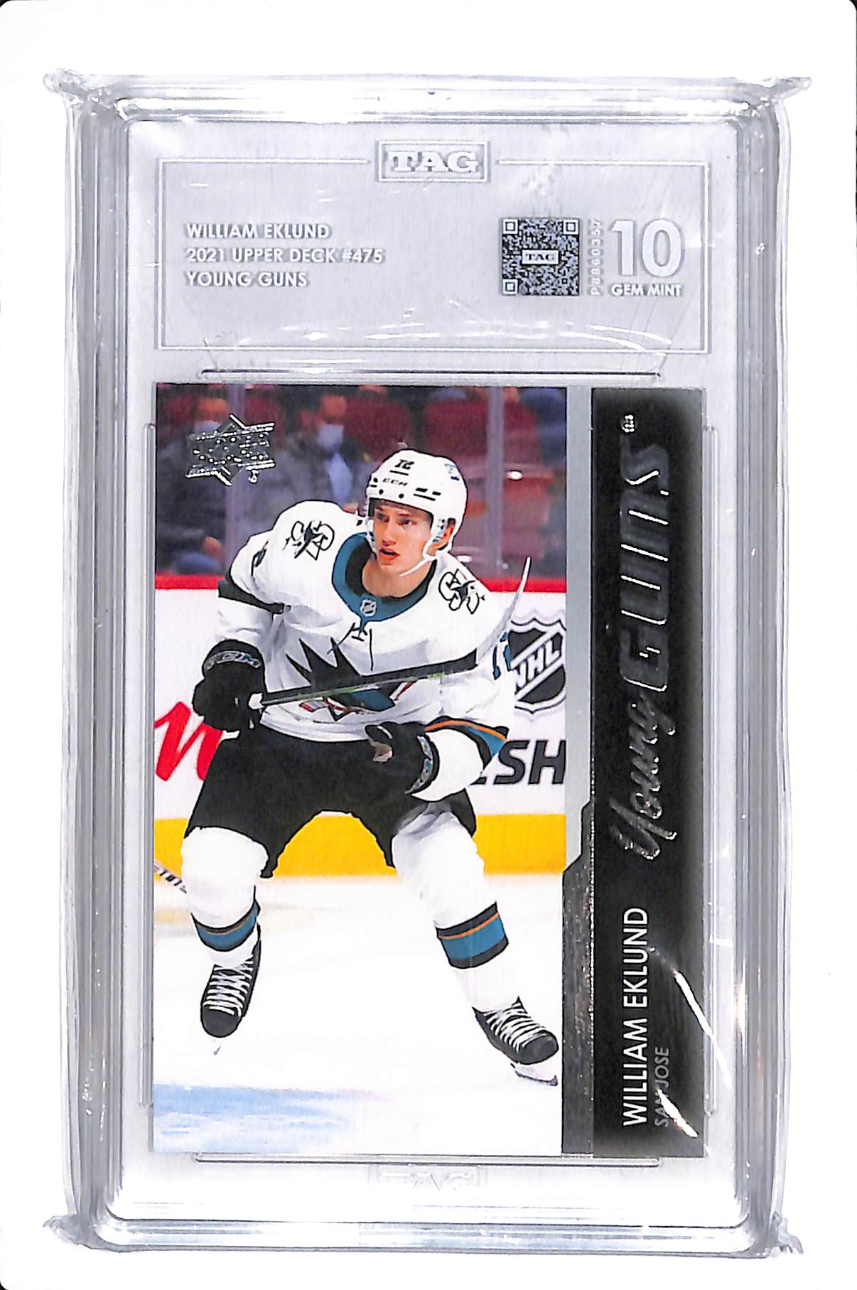 2021-22 UPPER DECK SERIES 2 WILLIAM EKLUND YOUNG GUNS TAG 10 #475