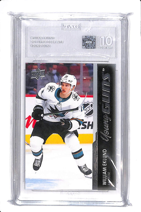 2021-22 UPPER DECK SERIES 2 WILLIAM EKLUND YOUNG GUNS TAG 10 #475