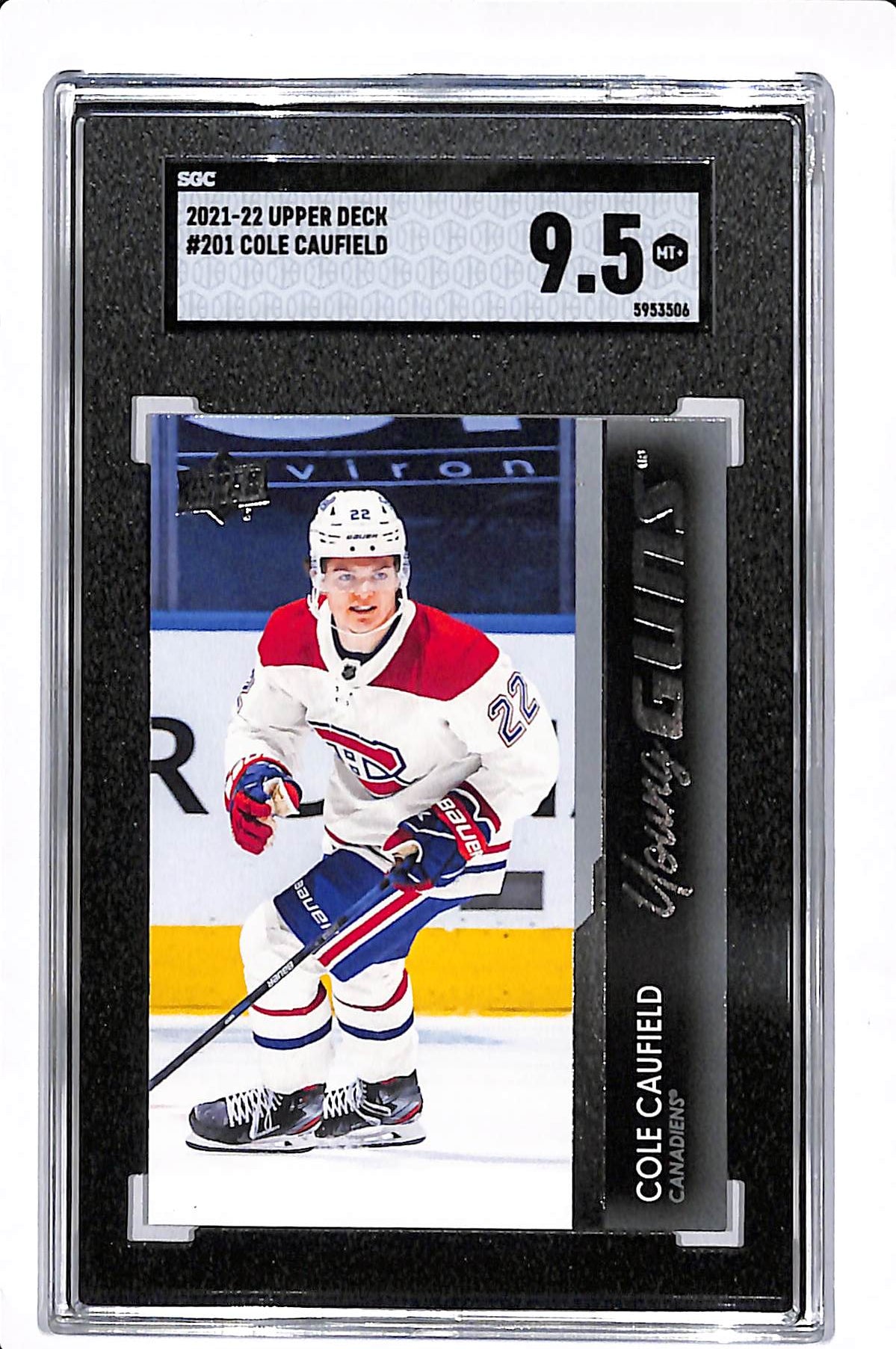 2021-22 UPPER DECK SERIES 1 COLE CAUFIELD YOUNG GUNS SGC 9.5 #201