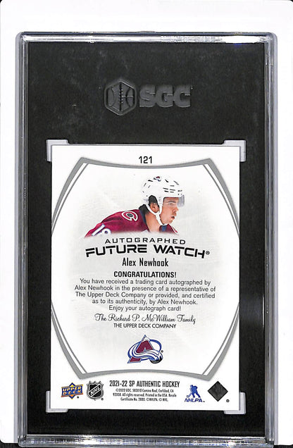 2021-22 UD SP AUTHENTIC ALEX NEWHOOK FUTURE WATCH AUTO 953/999 SGC 10 #121