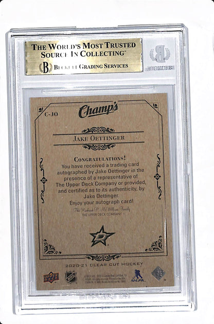 2020-21 UPPER DECK CLEAR CUT JAKE OETTINGER CHAMPS ROOKIES BGS 9.5 #C-JO