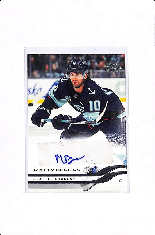 2025-26 UPPER DECK SERIES 1 MATTY BENIERS SNOW SPRAY AUTO #145 SSP