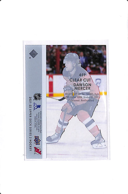 2021-22 UPPER DECK SERIES 2 DAWSON MERCER YOUNG GUNS CLEAR CUT #459