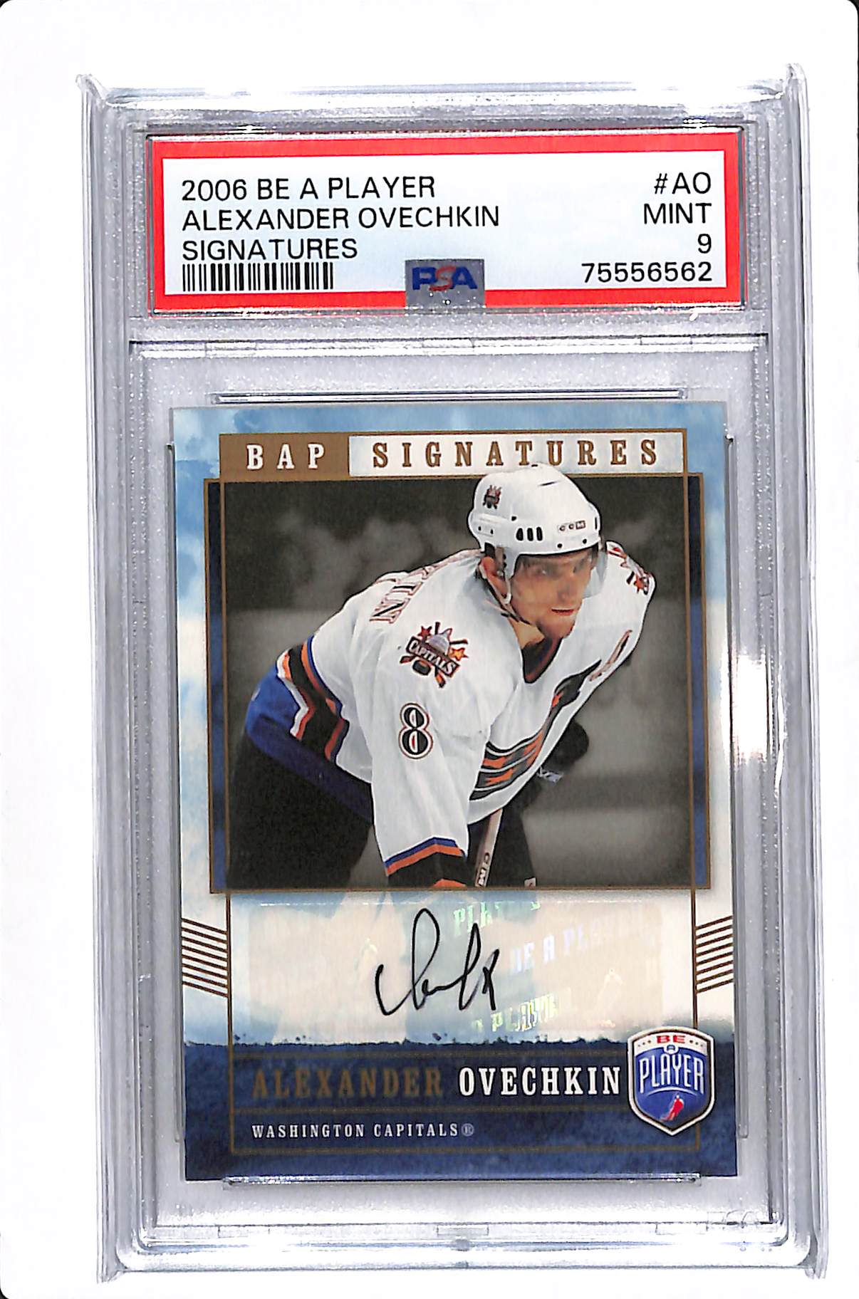 2006-07 UPPER DECK BE A PLAYER ALEXANDER OVECHKIN SIGNATURES PSA 9 #AO