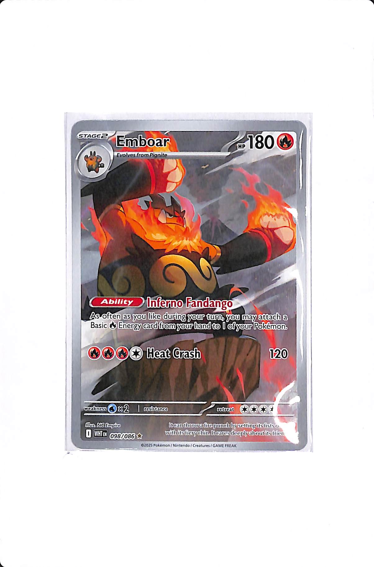 Emboar White Flare Illustration Rare 098/086