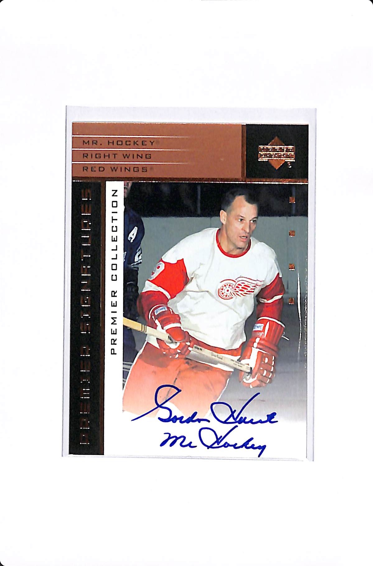 2002 UPPER DECK PREMIER COLLECTION GORDIE HOWE MR. HOCKEY INSCRIBED PREMIER SIGNATURES #S-GH
