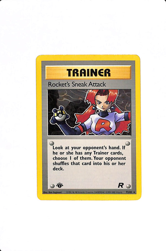 Rocket's Sneak Attack (72) Team Rocket Rare 72 First Edition