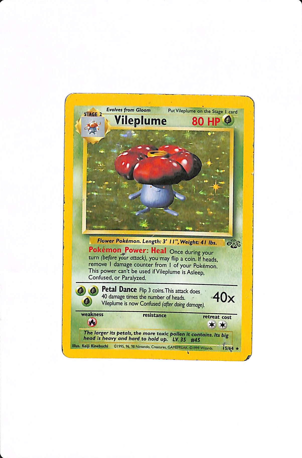 Vileplume Jungle Holo Rare 15 Unlimited (HP)