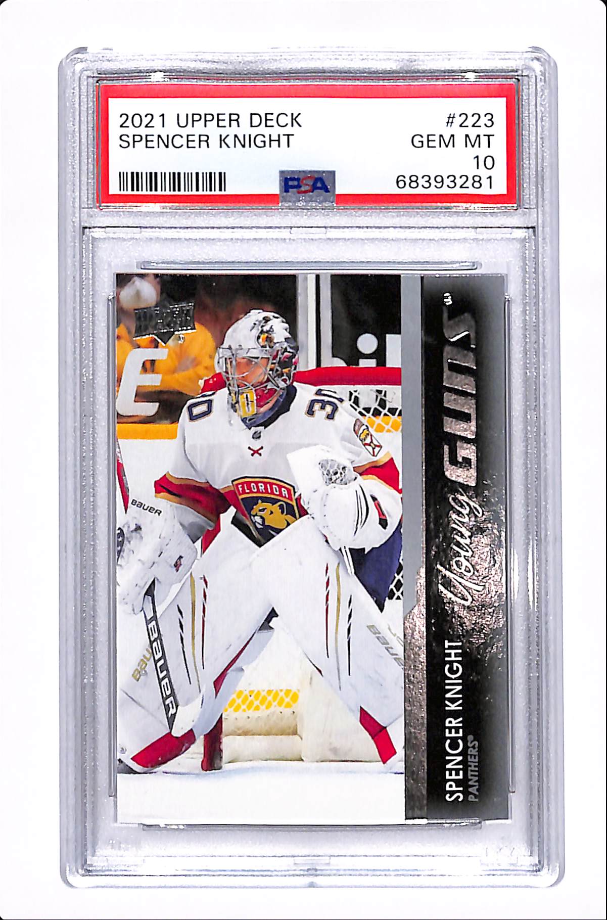 2021-22 UPPER DECK SERIES 1 SPENCER KNIGHT YOUNG GUNS PSA 10 #223