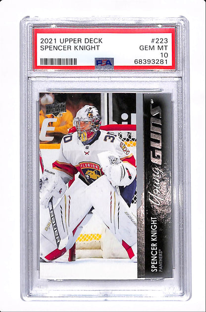 2021-22 UPPER DECK SERIES 1 SPENCER KNIGHT YOUNG GUNS PSA 10 #223