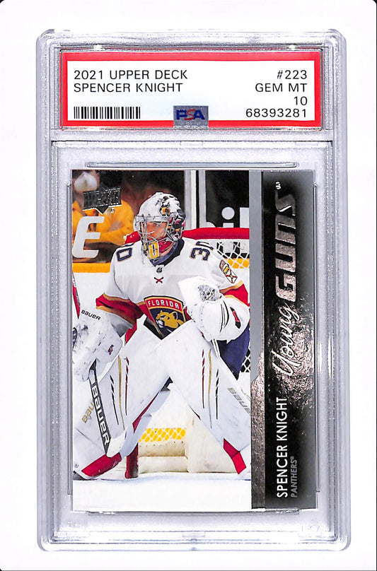 2021-22 UPPER DECK SERIES 1 SPENCER KNIGHT YOUNG GUNS PSA 10 #223