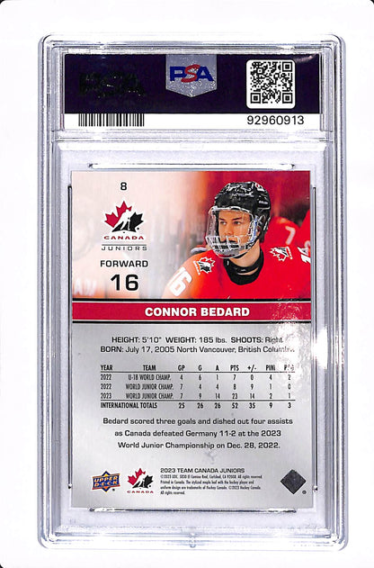 2023 TEAM CANADA JUNIORS CONNOR BEDARD ROOKIE PSA 10 #8