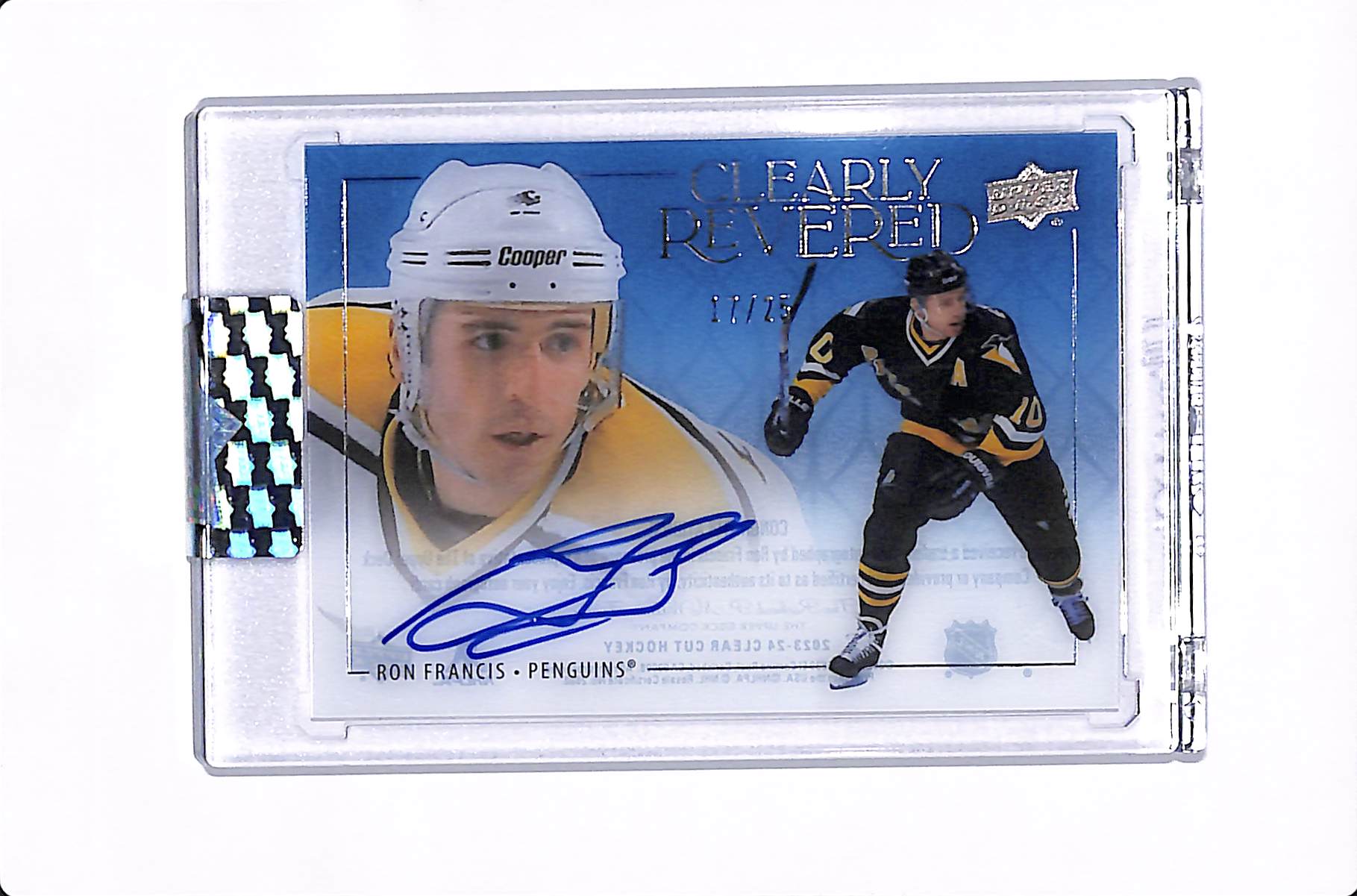 2023-24 UPPER DECK CLEAR CUT AUTO RON FRANCIS CLEARLY REVERED /25 #CR-RF