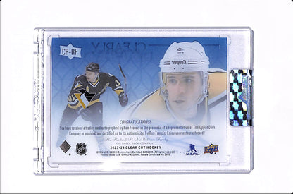 2023-24 UPPER DECK CLEAR CUT AUTO RON FRANCIS CLEARLY REVERED /25 #CR-RF