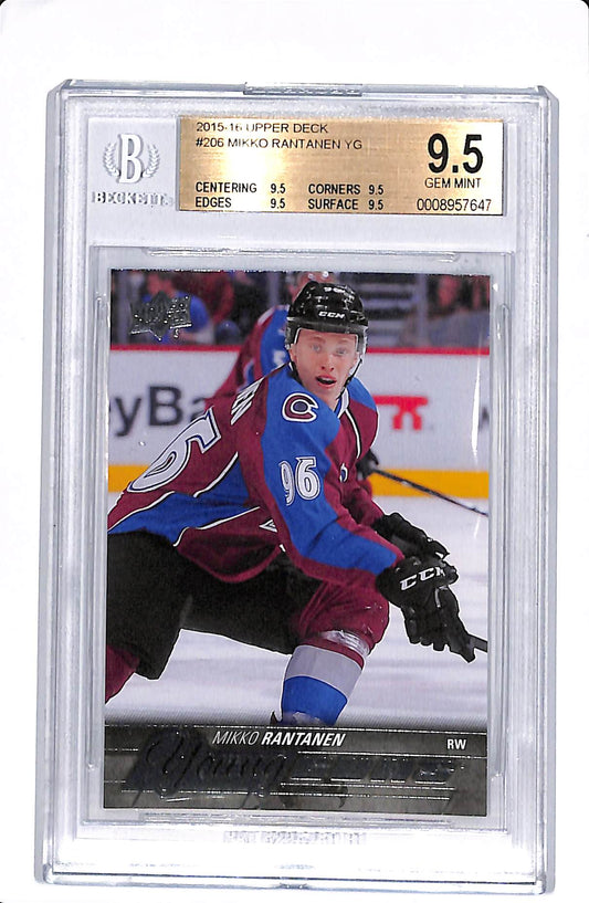 2015-16 UPPER DECK SERIES ONE MIKKO RANTANEN YOUNG GUNS BGS 9.5 #206