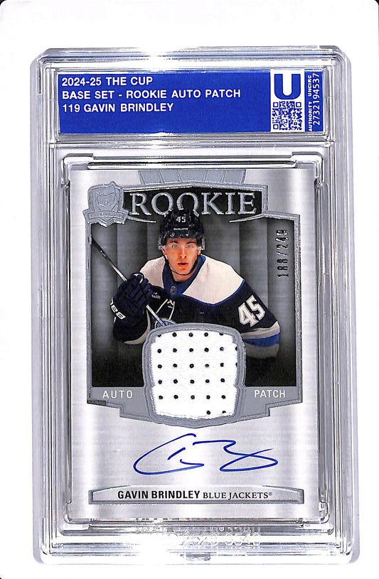 2024-25 UPPER DECK THE CUP GAVIN BRINDLEY ROOKIE PATCH AUTO /249 #119