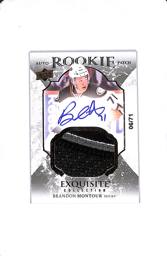 2016-17 UPPER DECK THE CUP EXQUISITE COLLECTION BRANDON MONTOUR ROOKIE AUTO PATCH /71 #72