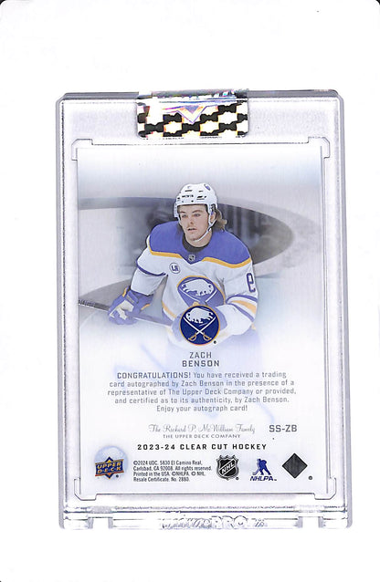 2023-24 UPPER DECK CLEAR CUT ZACH BENSON SWEET SHOTS AUTO #SS-ZB