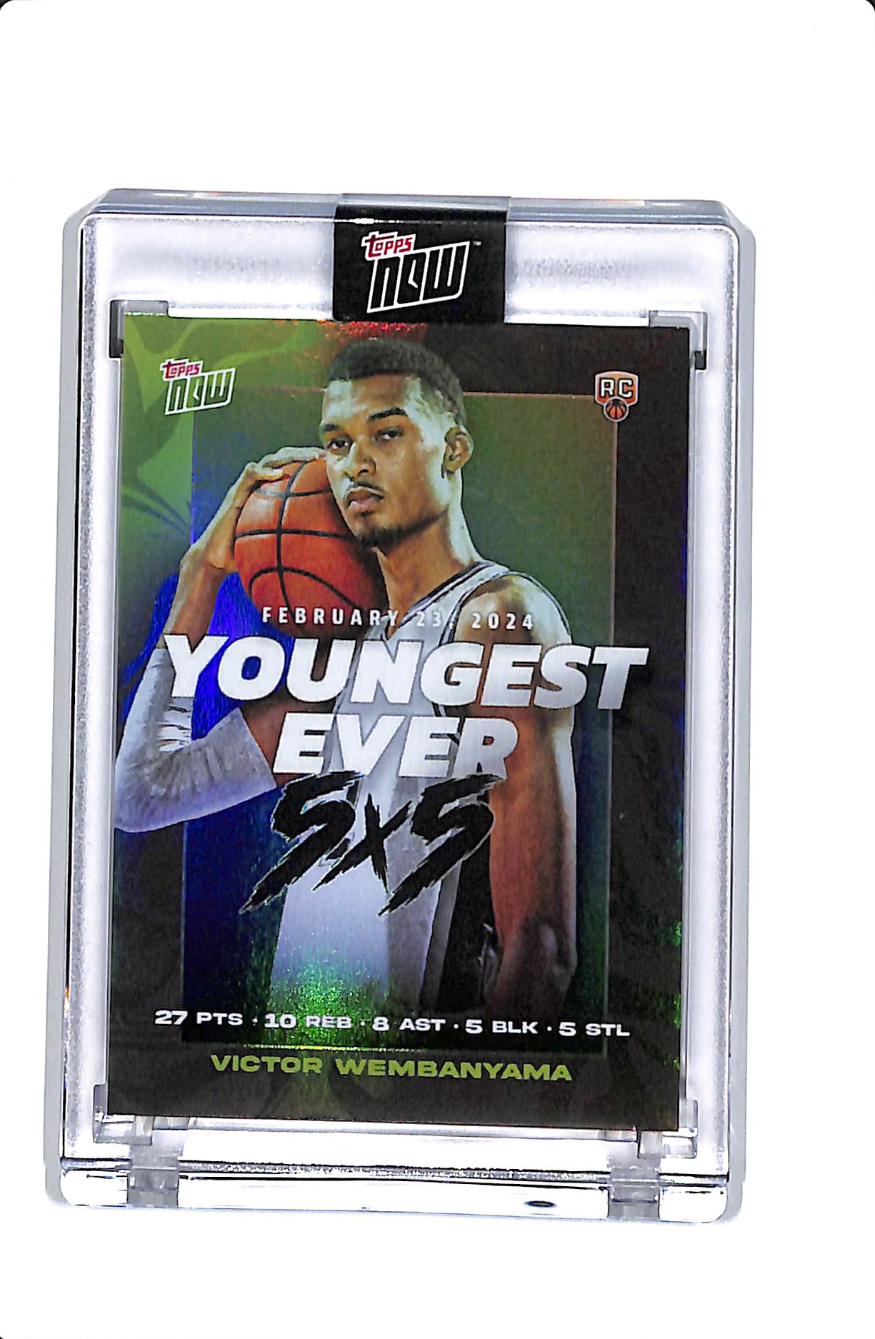 2024 TOPPS NOW VICTOR WEMBANYAMA ROOKIE YOUNGEST EVER 5x5 #VW-2