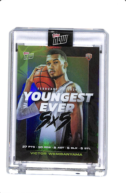 2024 TOPPS NOW VICTOR WEMBANYAMA ROOKIE YOUNGEST EVER 5x5 #VW-2