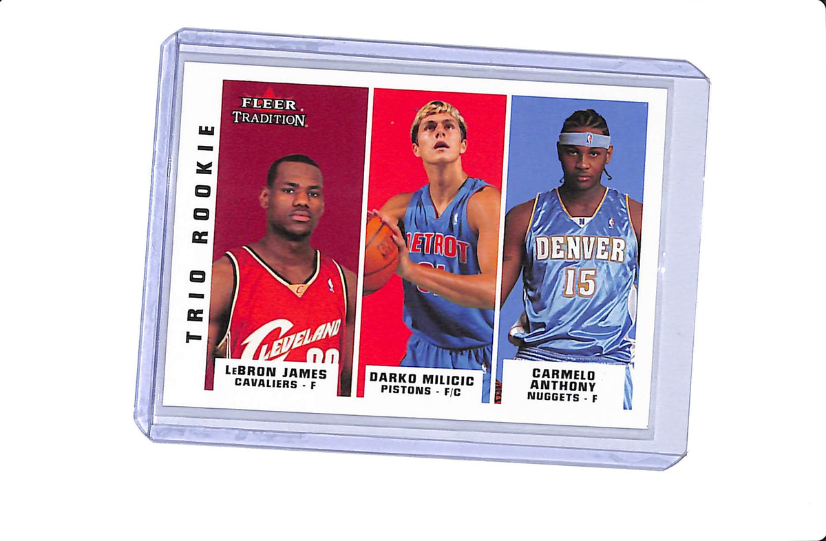 2003-04 FLEER TRADITION LEBRON JAMES DARKO MILICIC CARMELO ANTHONY TRIO ROOKIE #291