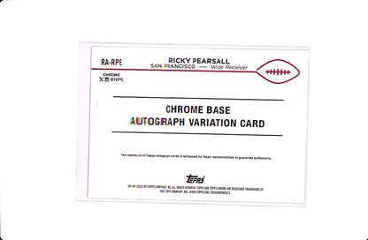 2024 TOPPS CHROME RICKY PEARSALL ROOKIE AUTO ORANGE WAVE /25 #RA-RPE (DAMAGED BACK)