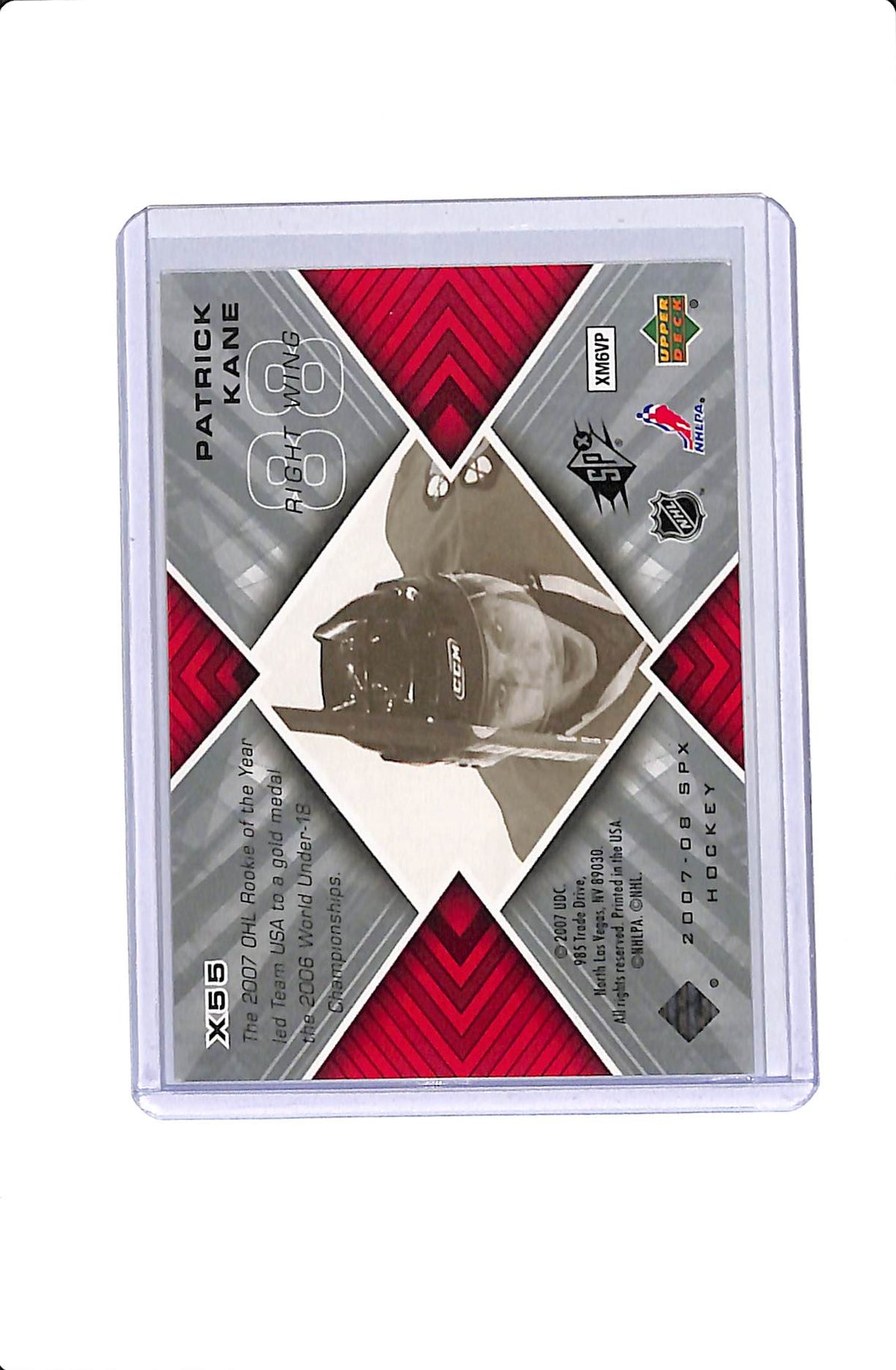 2007-08 UPPER DECK SPX HOCKEY SPXTREME PATRICK KANE /999 #X55