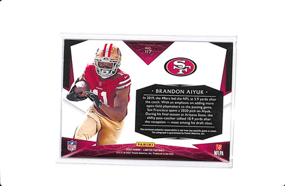 2020 PANINI BRANDON AIYUK LIMITED ROOKIE PATCH AUTO /75 #117