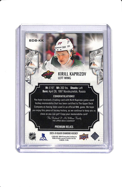 2023-24 UPPER DECK BLACK DIAMOND KIRILL KAPRIZOV PREMIUM RELICS /5 #BDB-KK