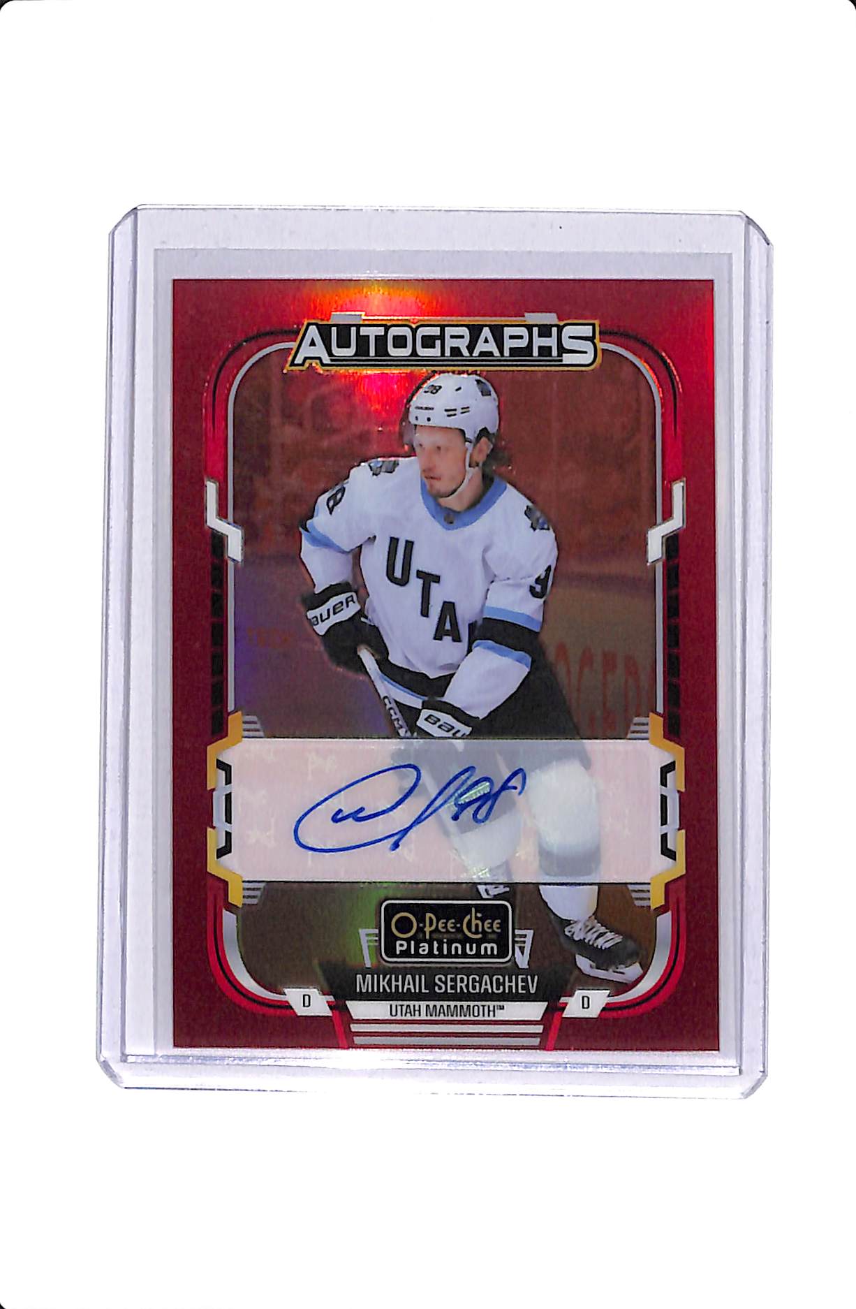 2025-26 UPPER DECK O-PEE-CHEE MIKHAIL SERGACHEV RED RAINBOW AUTOGRAPHS #RA-MS