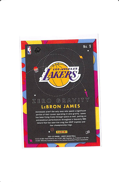 2021-22 PANINI HOOPS LEBRON JAMES HYPER RED ZERO GRAVITY /99