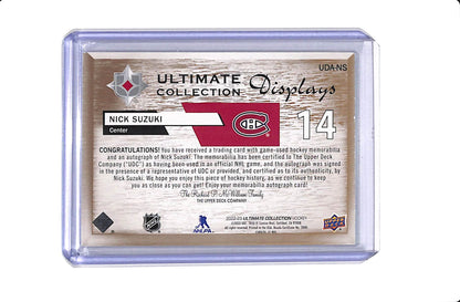 2022-23 UPPER DECK ULTIMATE COLLECTION NICK SUZUKI DISPLAYS PATCH AUTO /35