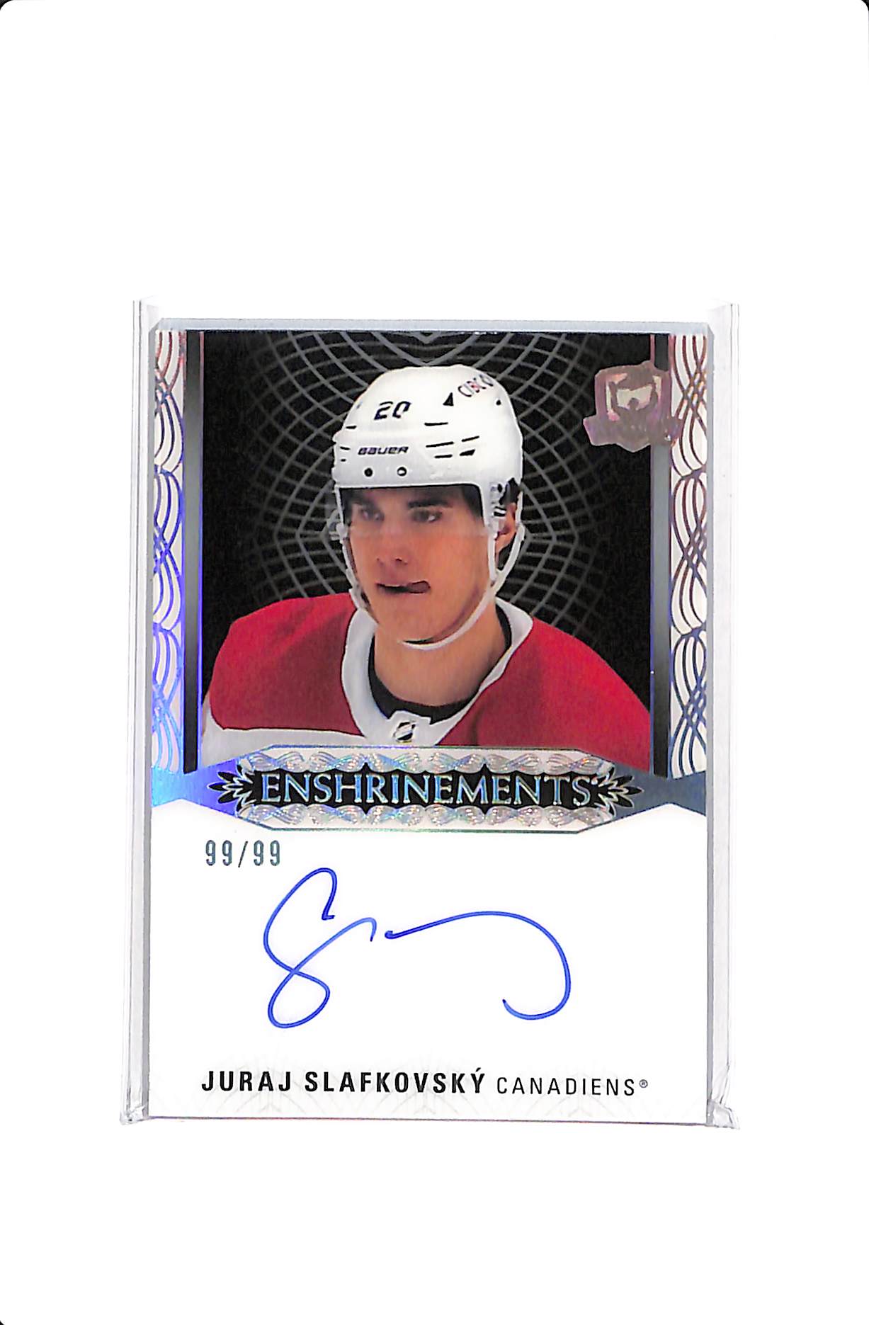2022-23 UD THE CUP COLLECTION JURAJ SLAFKOVSKY #E-JS ENSHRINEMENTS ROOKIE AUTO /99