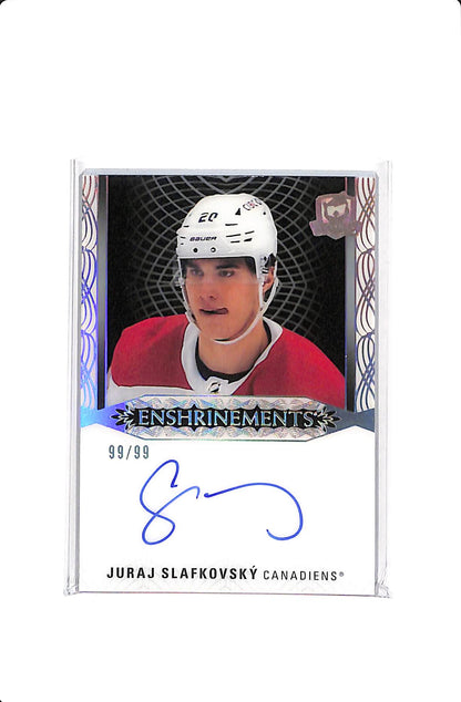 2022-23 UD THE CUP COLLECTION JURAJ SLAFKOVSKY #E-JS ENSHRINEMENTS ROOKIE AUTO /99