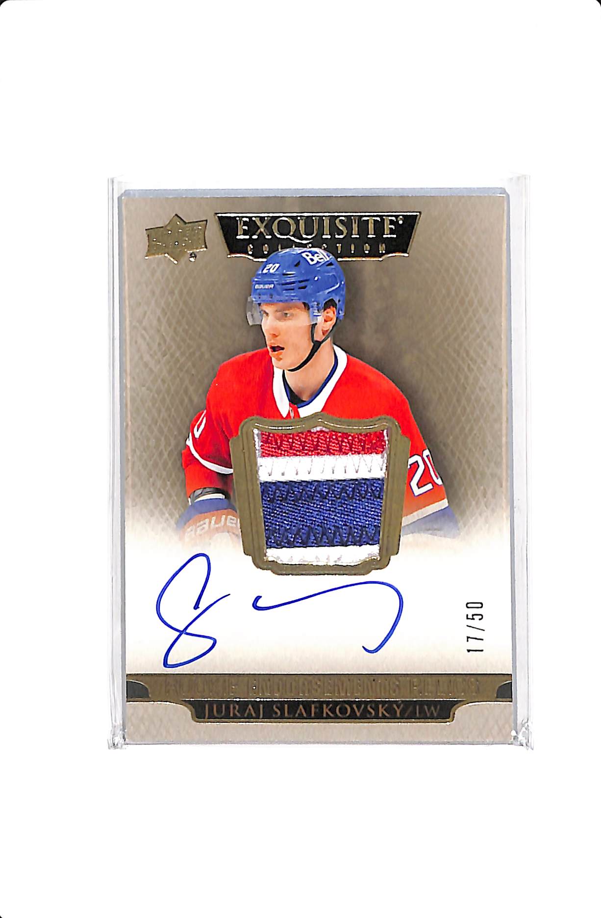 2022-23 UD EXQUISITE COLLECTION JURAJ SLAFKOVSKY #ER-SY ROOKIE ENDORSEMENTS RELICS /50