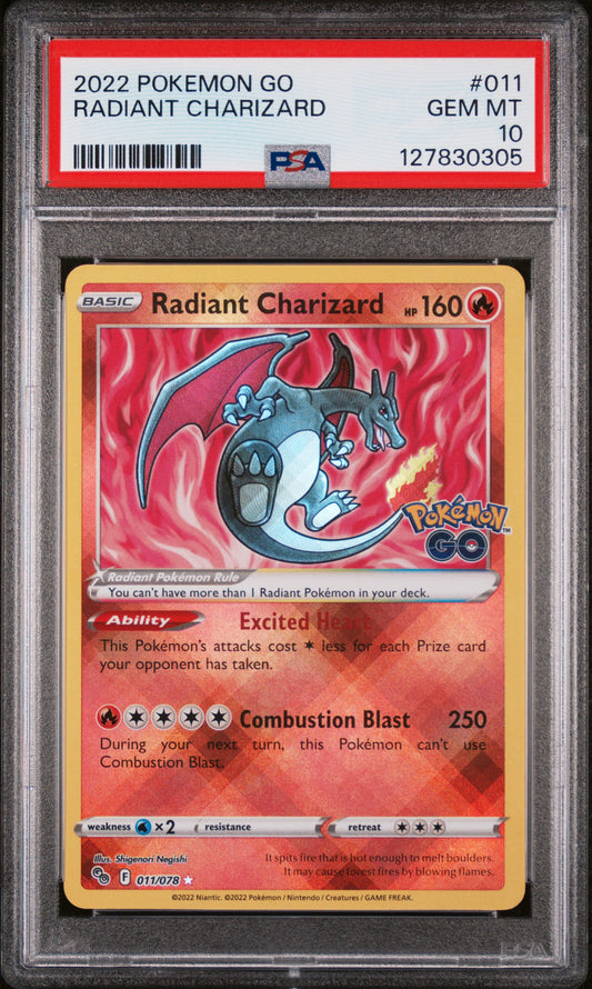 2022 POKEMON GO RADIANT CHARIZARD #011 PSA 10 (1)