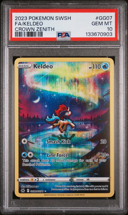 2023 POKEMON SWSH FULL ART KELDEO CROWN ZENITH #GG07 PSA 10