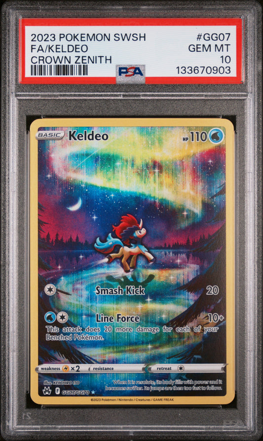 2023 POKEMON SWSH FULL ART KELDEO CROWN ZENITH #GG07 PSA 10