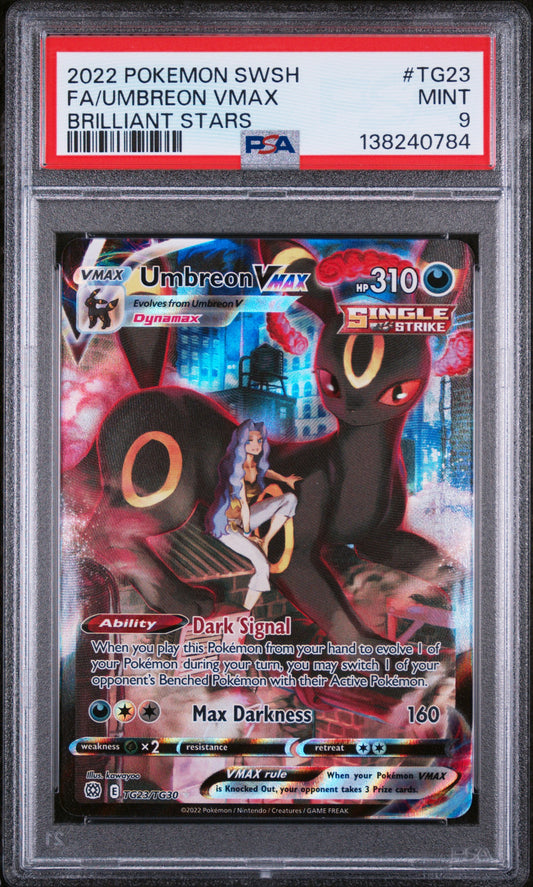 2022 POKEMON SWSH UMBREON VMAX FULL ART BRILLIANT STARS #TG23 PSA 9